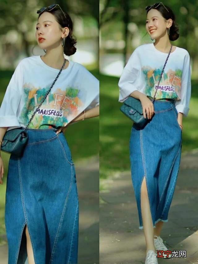 初夏的“开衩牛仔裙”好看又好搭！简约又清爽，照穿就很美