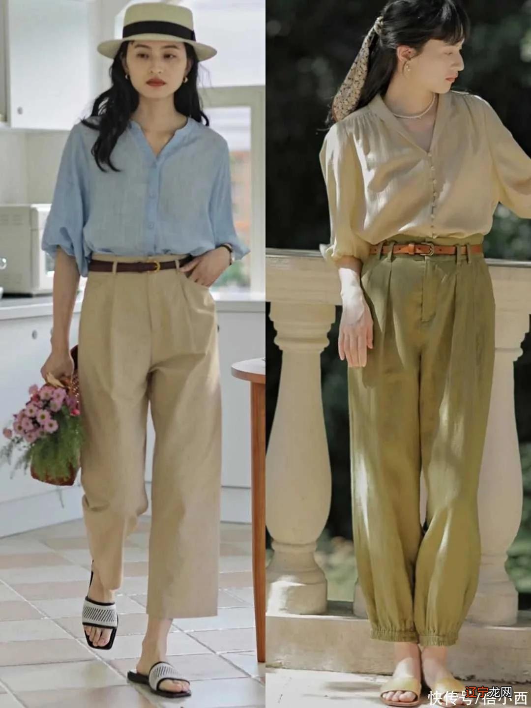 连衣裙不香了，夏季穿阔腿裤才遮肉显瘦，搭配衬衫高跟鞋还很高级