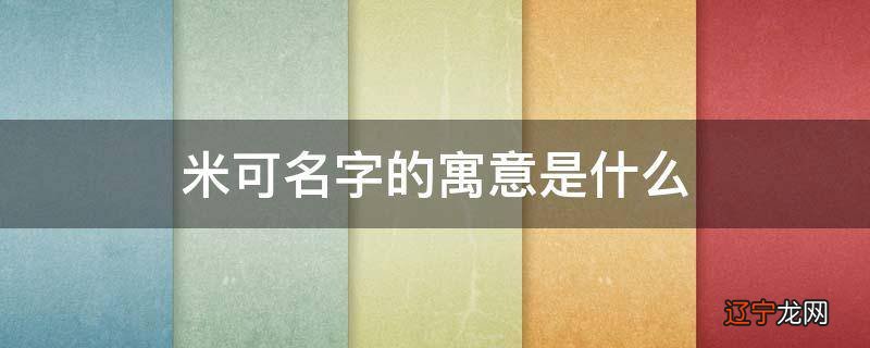 米可名字的寓意是什么