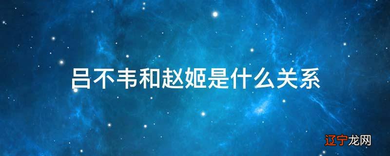 吕不韦和赵姬是什么关系