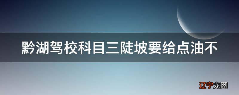 黔湖驾校科目三陡坡要给点油不
