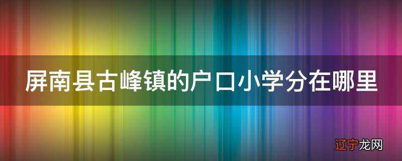 屏南县古峰镇的户口小学分在哪里