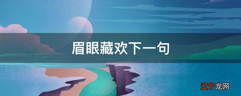 眉眼藏欢下一句