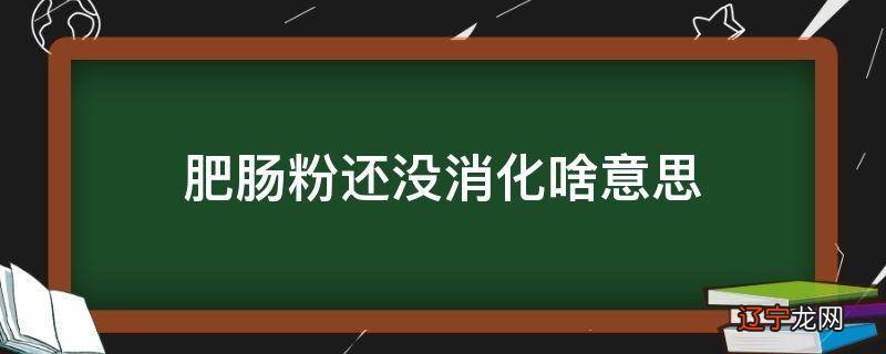 肥肠粉还没消化啥意思