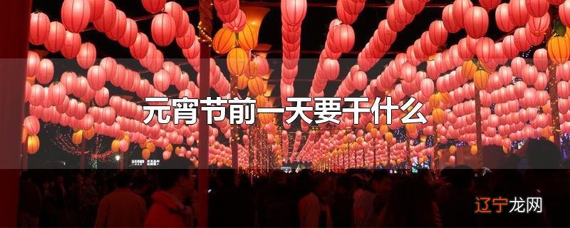 元宵节前一天要干什么
