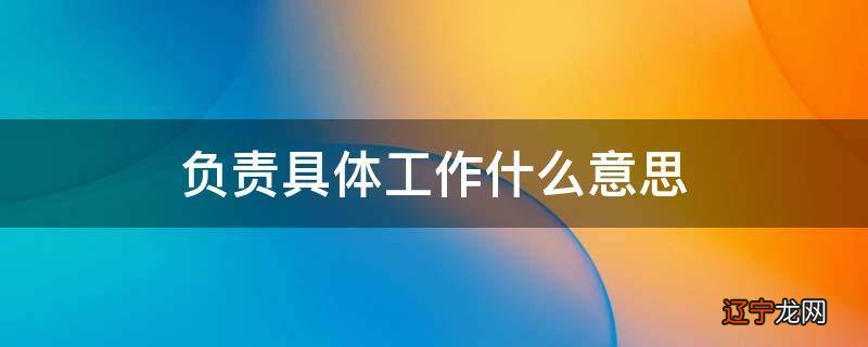 负责具体工作什么意思