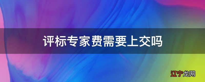 评标专家费需要上交吗