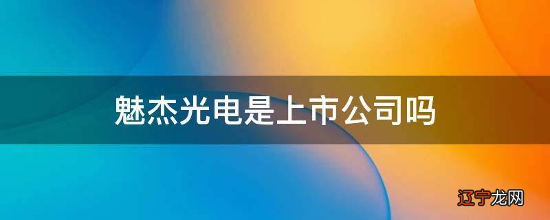 魅杰光电是上市公司吗